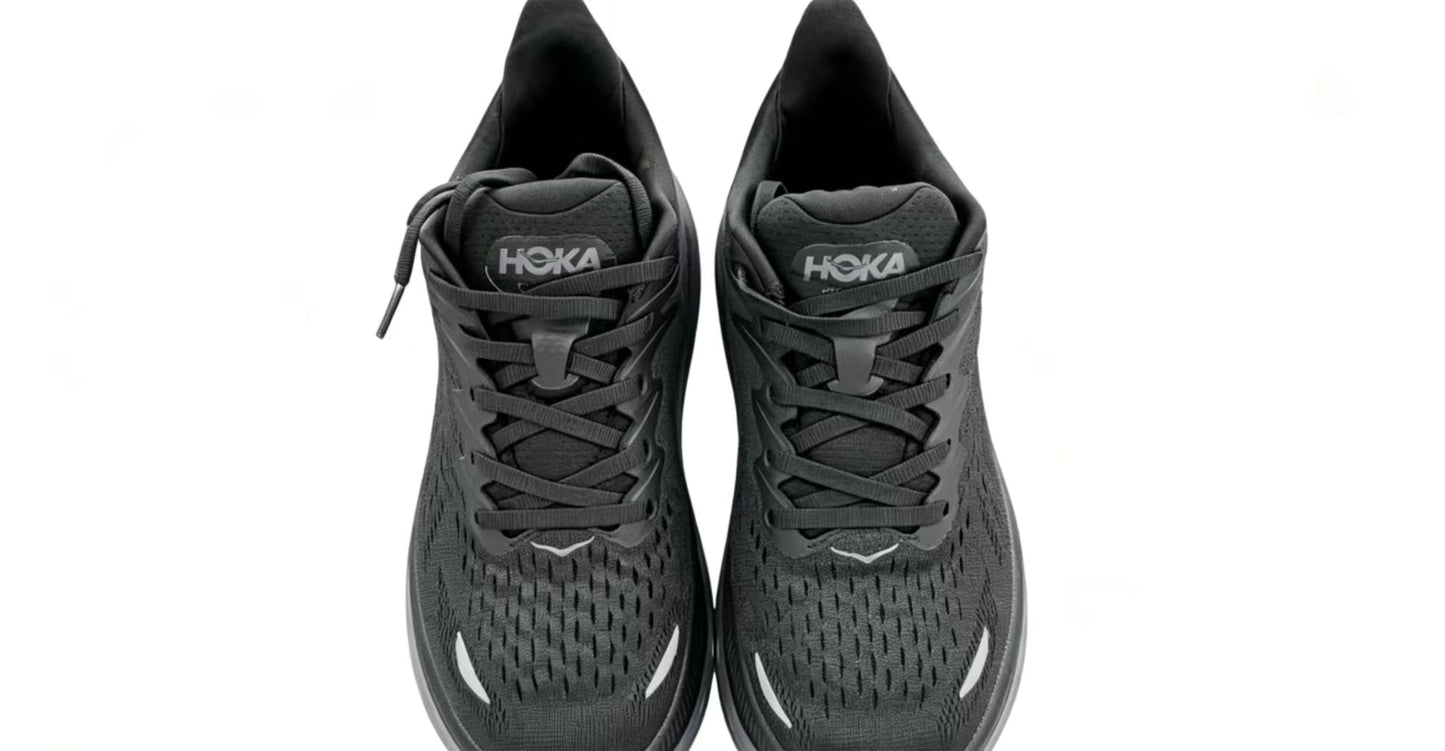 HOKA ONE ONE Clifton 8 – Black & Grey Running Shoes