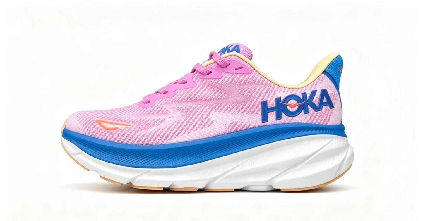 HOKA ONE ONE Clifton 9 – Pink & Blue Running Shoes