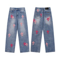 Chrome Hearts Distressed Denim Jeans | Stretch Tapered Fit