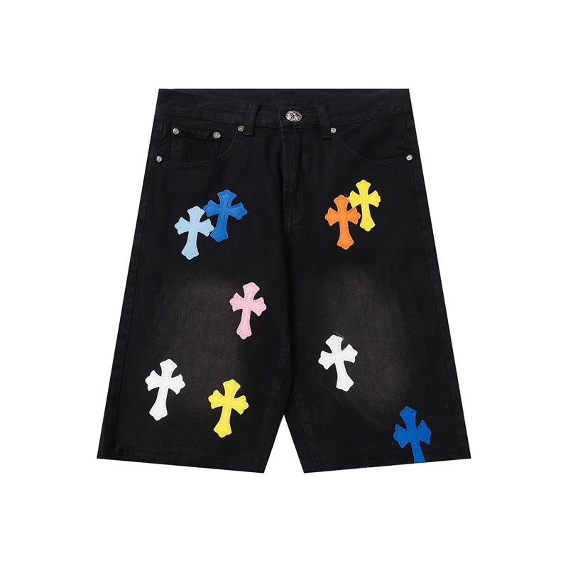 Chrome Hearts Distressed Denim Jeans | Stretch Tapered Fit