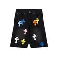 Chrome Hearts Distressed Denim Jeans | Stretch Tapered Fit