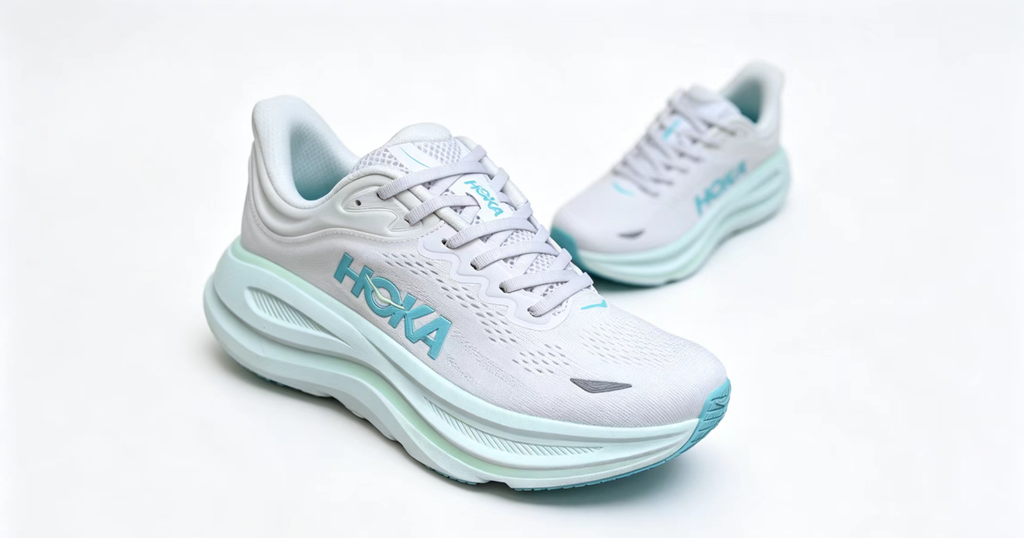 HOKA ONE ONE Bondi 9 – White / Aqua / Premium Cushioned Running Shoes