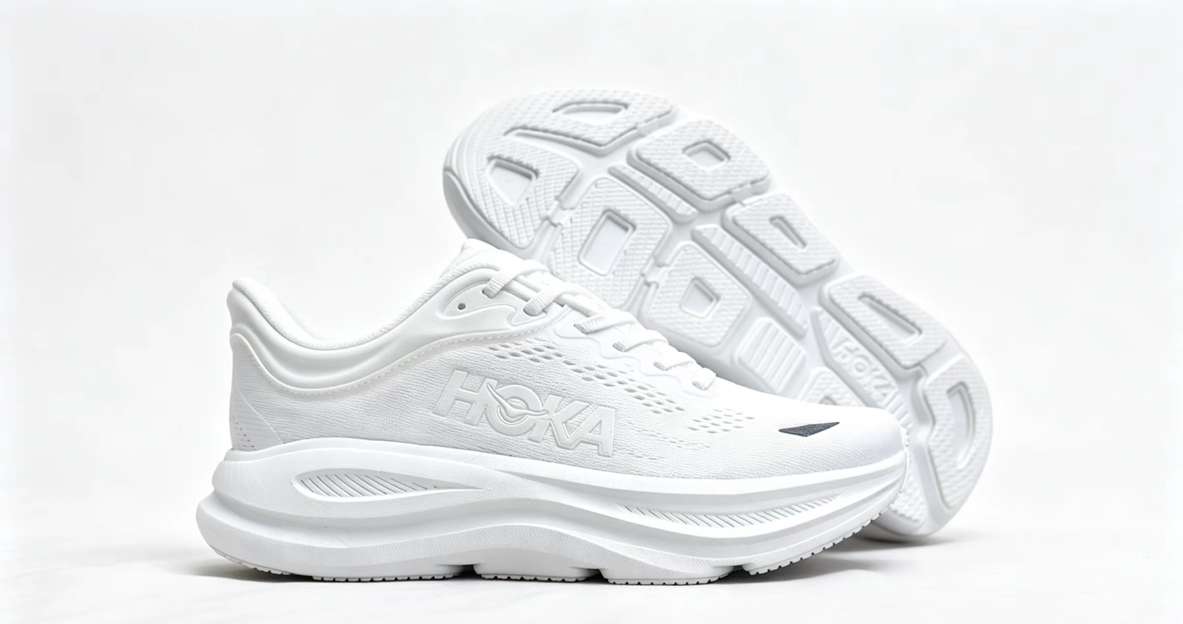 HOKA ONE ONE Bondi 9 – All White / Premium Cushioned Running Shoes