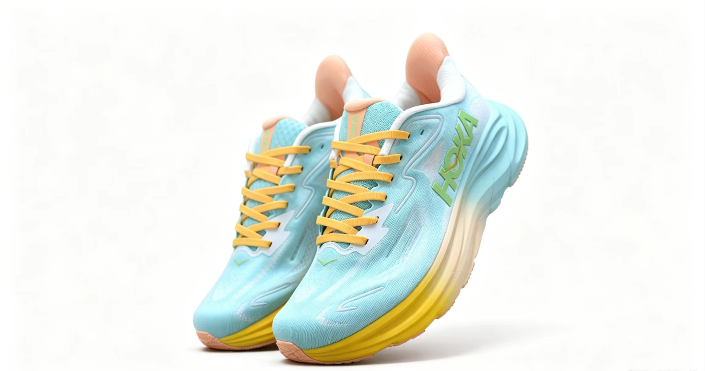 HOKA ONE ONE Clifton 10 – Multi-Color Gradient Ultra-Cushioned Running Shoes
