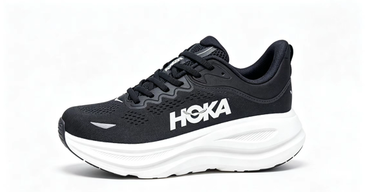 HOKA ONE ONE Bondi 9 – Black / White / Premium Cushioned Running Shoes