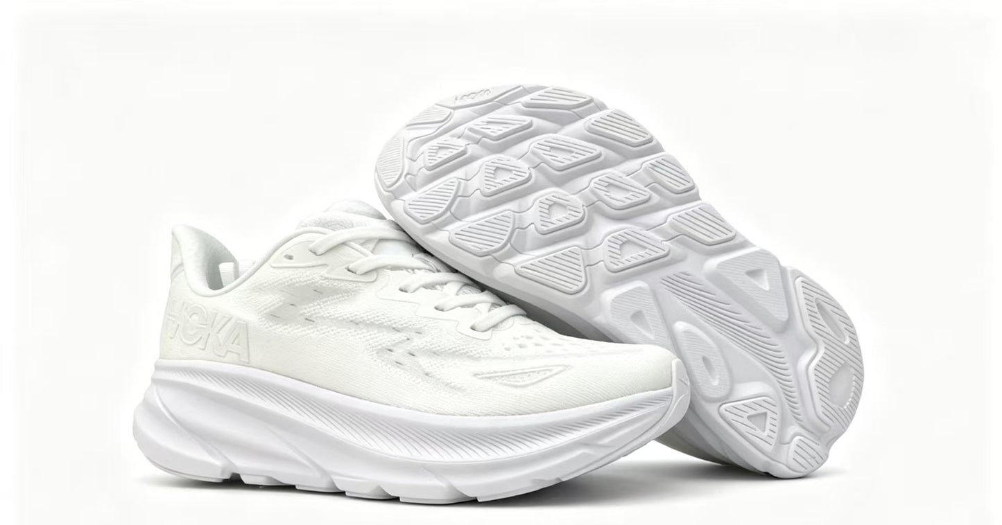 HOKA ONE ONE Clifton 9 – All White | Lightweight Cushion Running Shoes