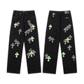 Chrome Hearts Distressed Denim Jeans | Stretch Tapered Fit