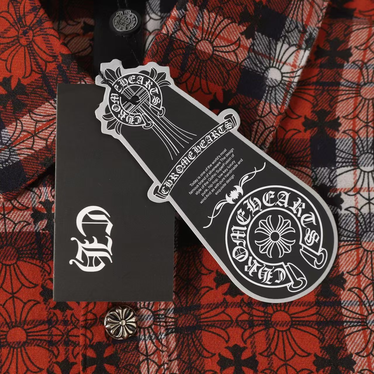 Chrome Hearts 2026 New Striped & Plaid Panel Cardigan-Style Shirt with Silver Hardware