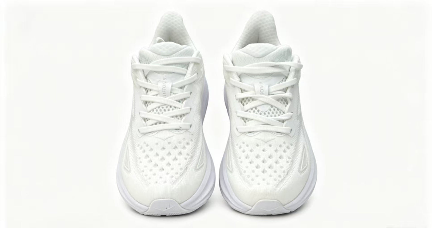 HOKA ONE ONE Clifton 9 – All White | Lightweight Cushion Running Shoes