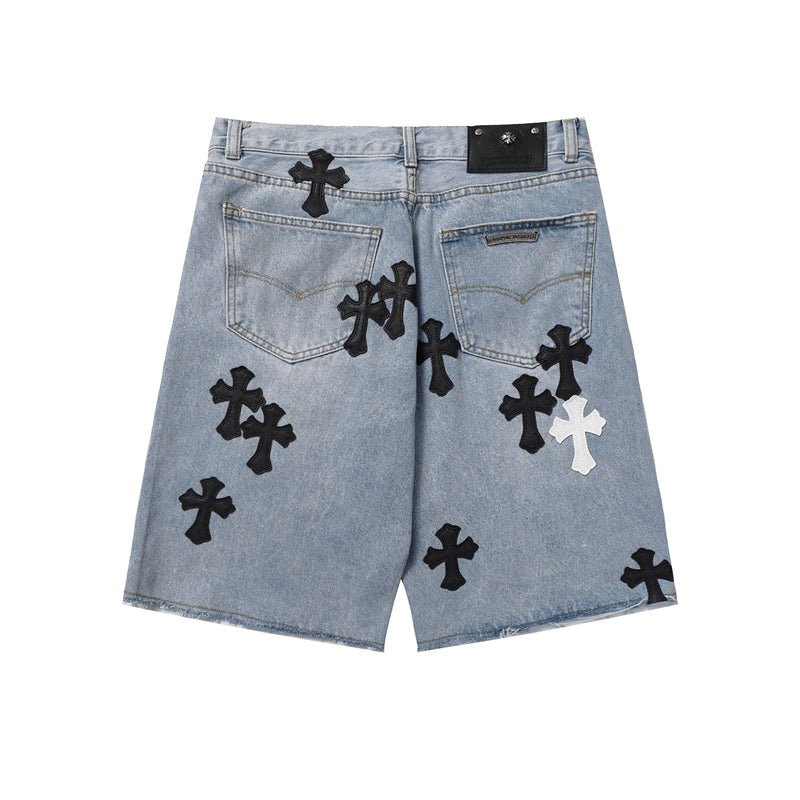 Chrome Hearts Distressed Denim Jeans | Stretch Tapered Fit