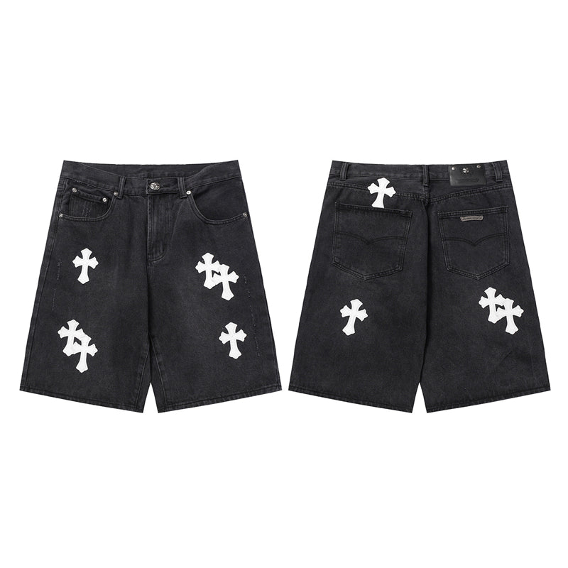 Chrome Hearts Distressed Denim Jeans | Stretch Tapered Fit