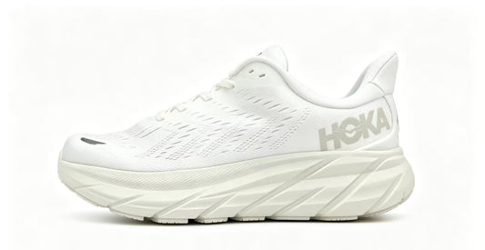HOKA ONE ONE Clifton 8 – All White Running Shoes