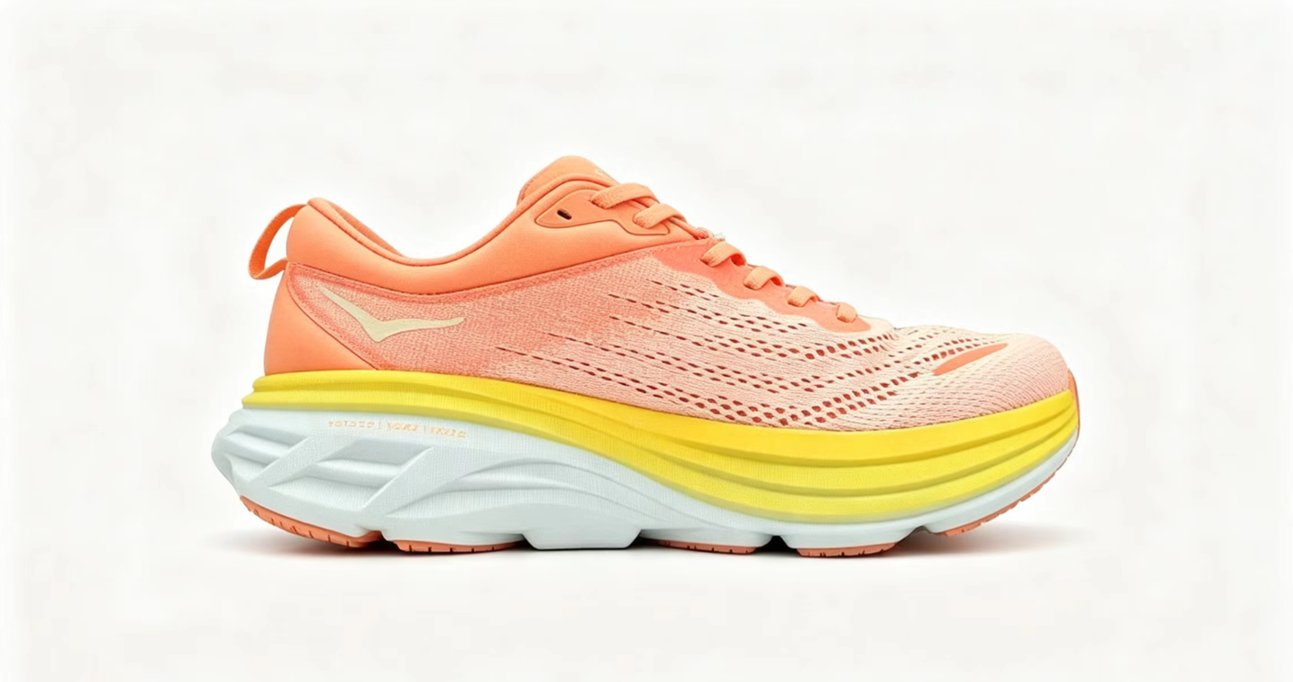 HOKA ONE ONE Bondi 8 “Sunset Peach / Lemon Glow” Cushioned Running Shoes