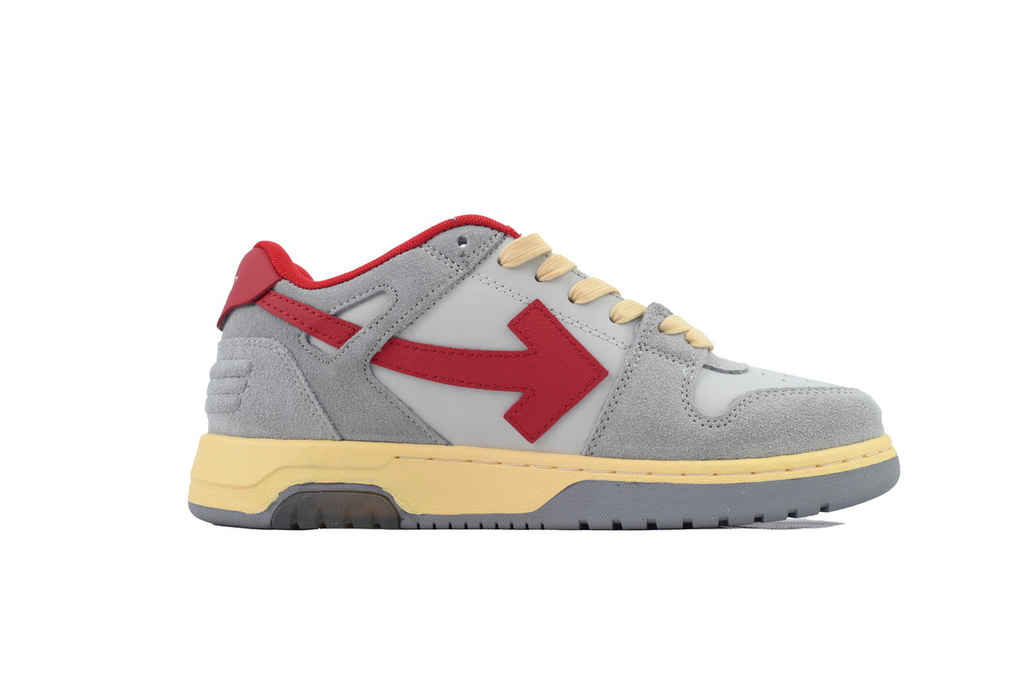 OFF-WHITE Out of Office Low 'Light Grey Red'