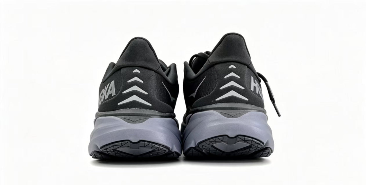 HOKA ONE ONE Clifton 8 – Black & Grey Running Shoes