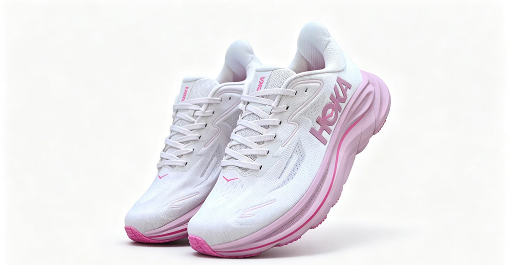 HOKA ONE ONE Clifton 10 – Lightweight White & Pink Runner