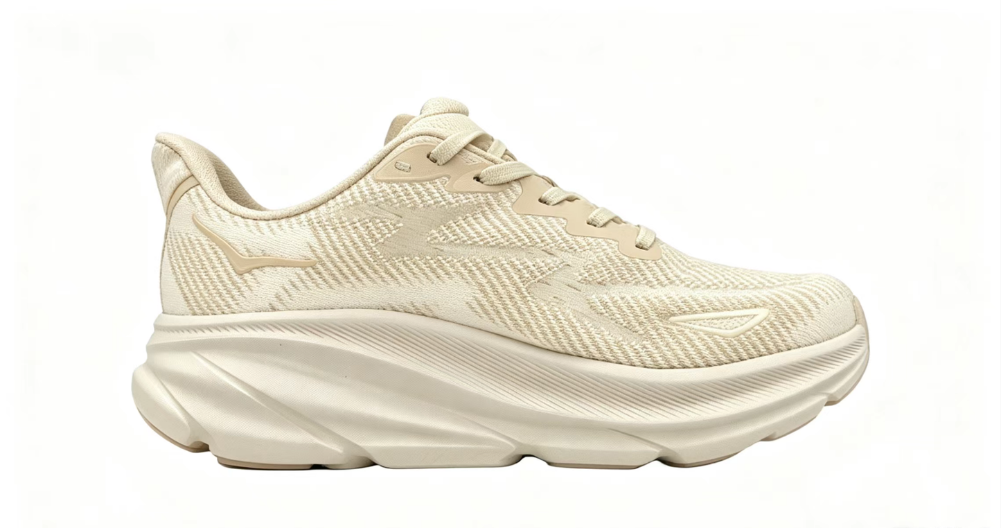 HOKA ONE ONE Clifton 9 – Cream/Ice Blue | Lightweight Cushioned Running Shoes