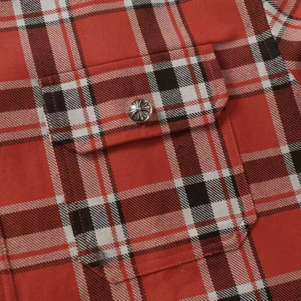 Chrome Hearts 2026 New Striped & Plaid Panel Cardigan-Style Shirt with Silver Hardware