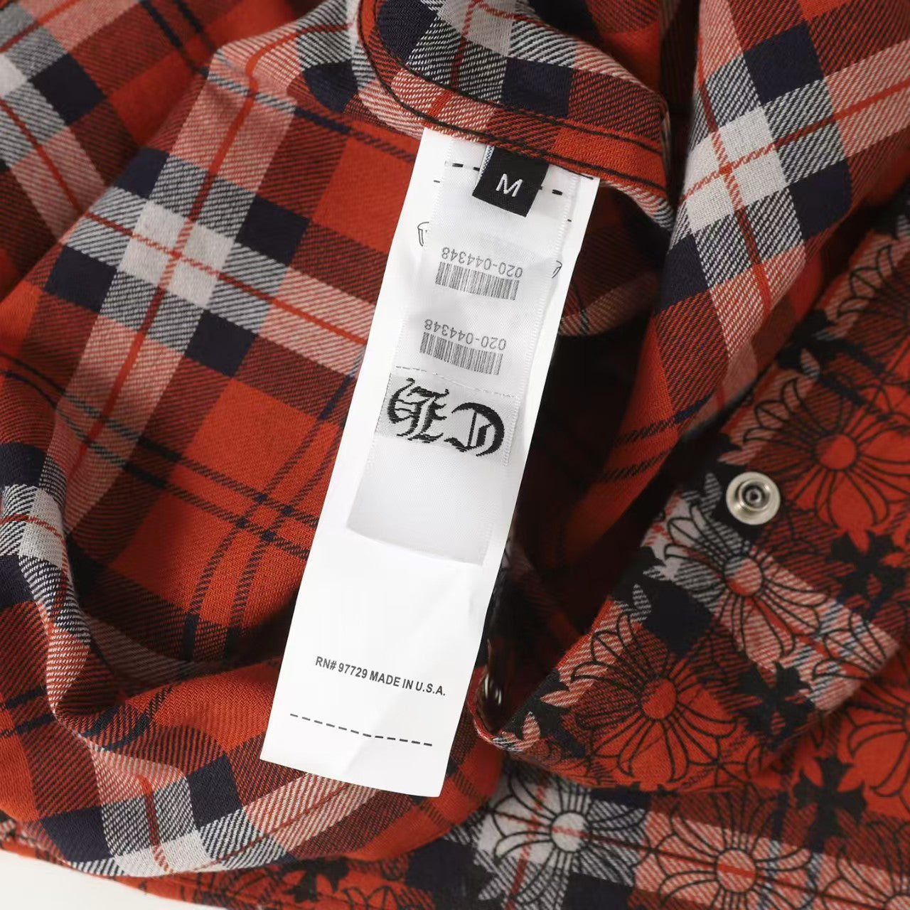 Chrome Hearts 2026 New Striped & Plaid Panel Cardigan-Style Shirt with Silver Hardware