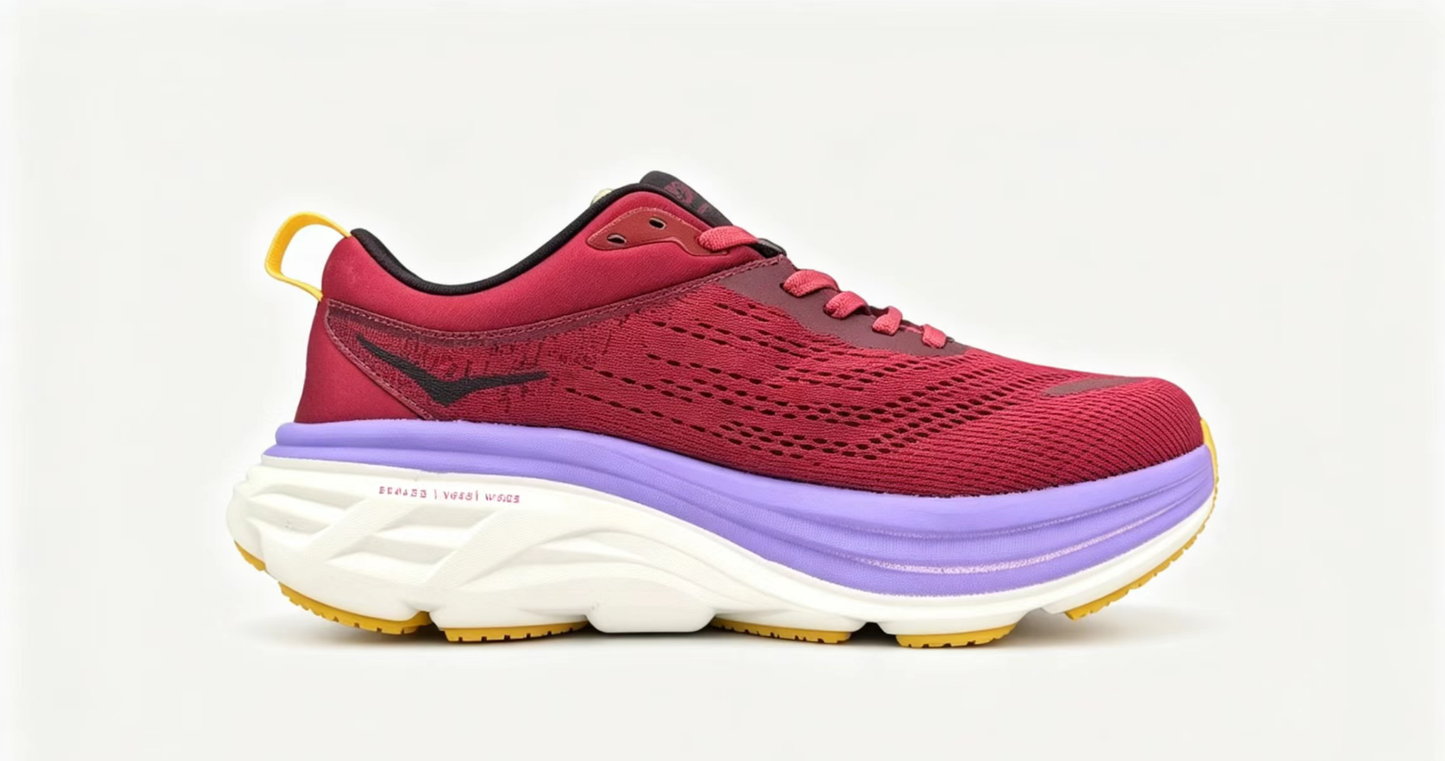 HOKA ONE ONE Bondi 8 “Crimson Violet” Cushioned Running Shoes