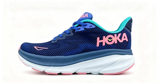 HOKA ONE ONE Clifton 9 – Navy/Pink/Mint | Lightweight Cushioned Running Shoes