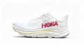 HOKA ONE ONE Clifton 10 – White & Bold Pink Running Sneaker