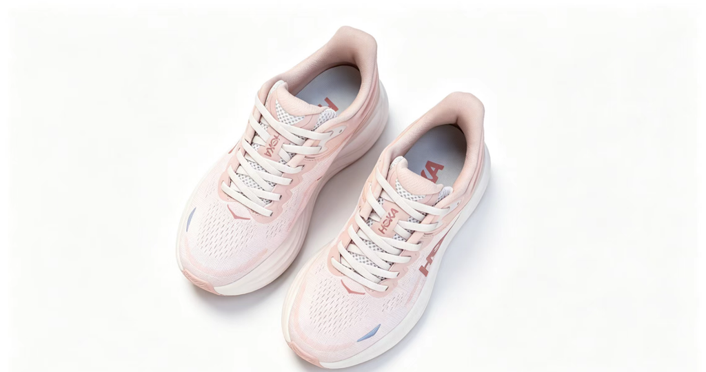 HOKA ONE ONE Bondi 9 – Cushioned Road Running Shoes in Soft Pink