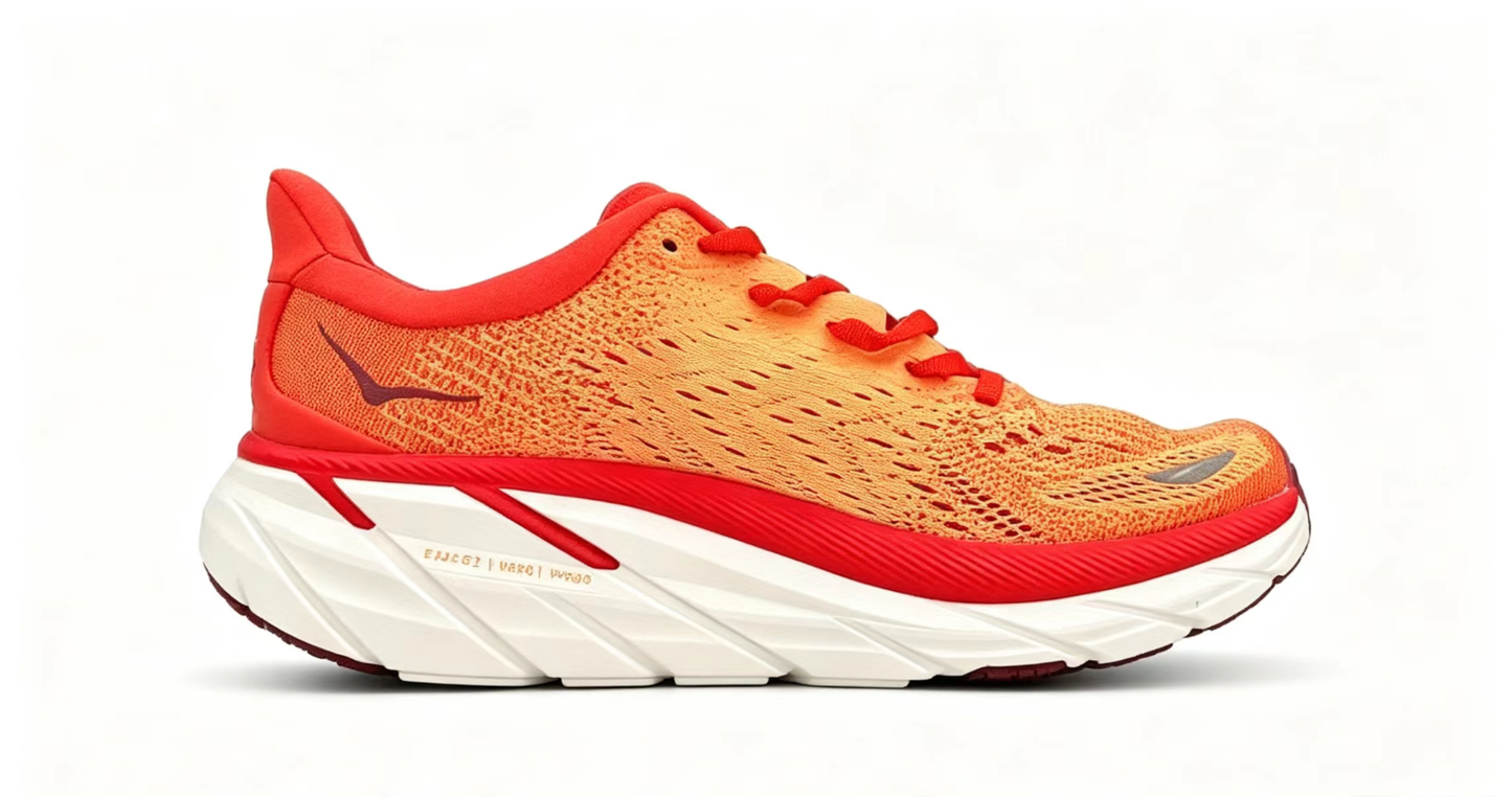 HOKA ONE ONE Clifton 8 – Orange/Red Gradient Running Shoes