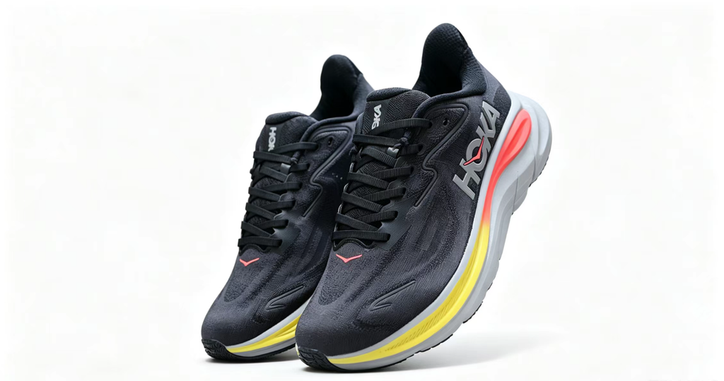 HOKA ONE ONE Clifton 10 – Black with Gradient Accent Running Shoes