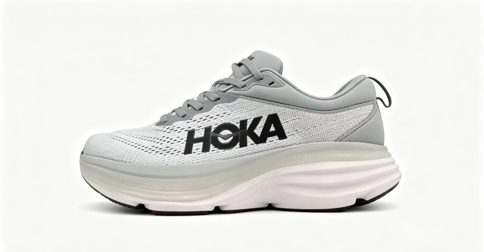HOKA ONE ONE Bondi 8 “Classic Grey” Premium Cushioned Running Shoes