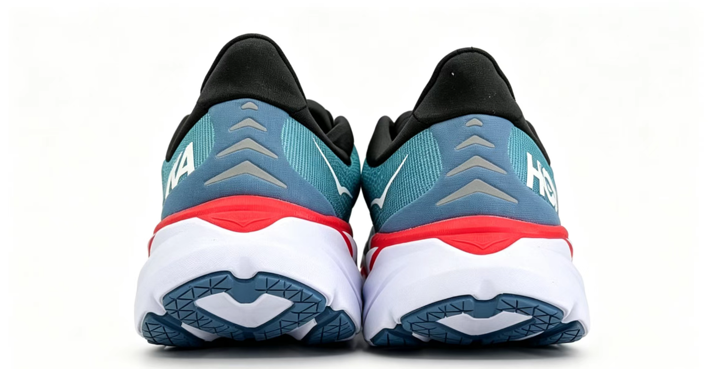 HOKA ONE ONE Clifton 8 – Teal/Red Lightweight Running Shoes