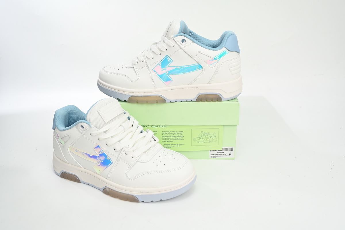 OFF-WHITE Out Of Blue White Blue Discoloration