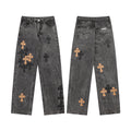 Chrome Hearts Distressed Denim Jeans | Stretch Tapered Fit