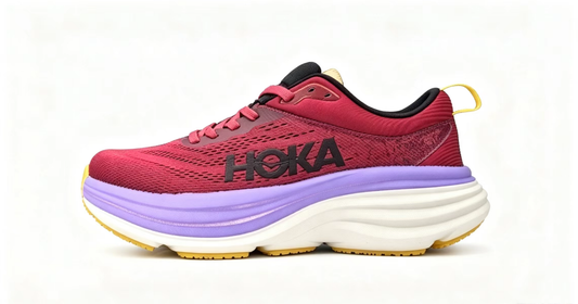 HOKA ONE ONE Bondi 8 “Crimson Violet” Cushioned Running Shoes