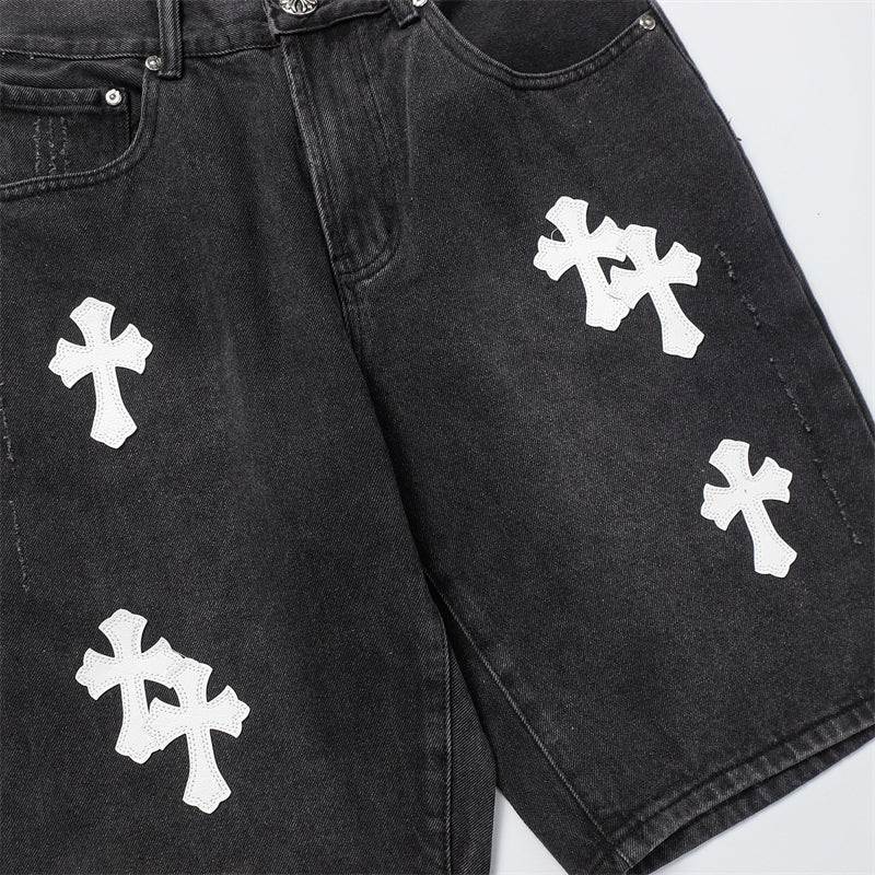 Chrome Hearts Distressed Denim Jeans | Stretch Tapered Fit