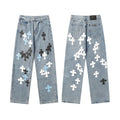 Chrome Hearts Distressed Denim Jeans | Stretch Tapered Fit