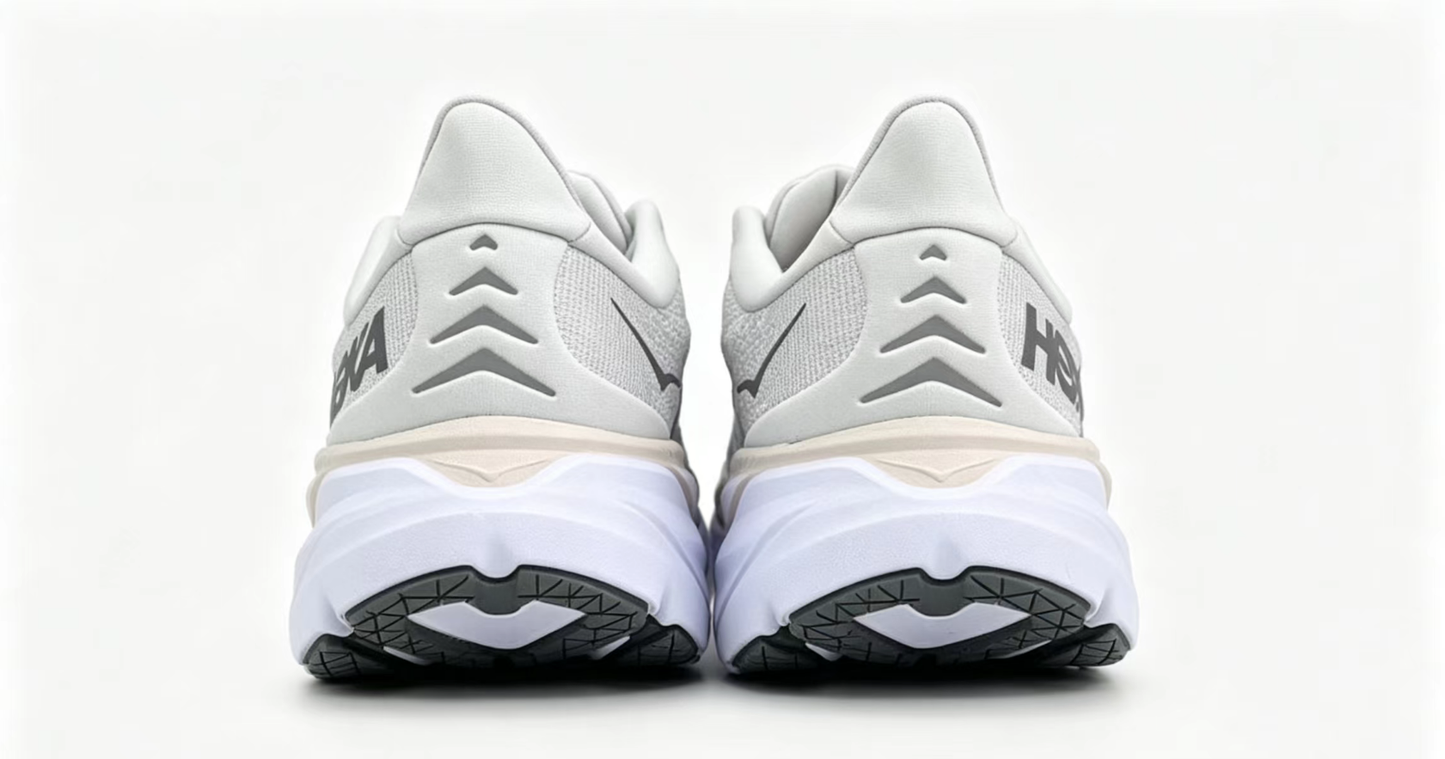 HOKA ONE ONE Clifton 8 – White / Grey Running Shoes