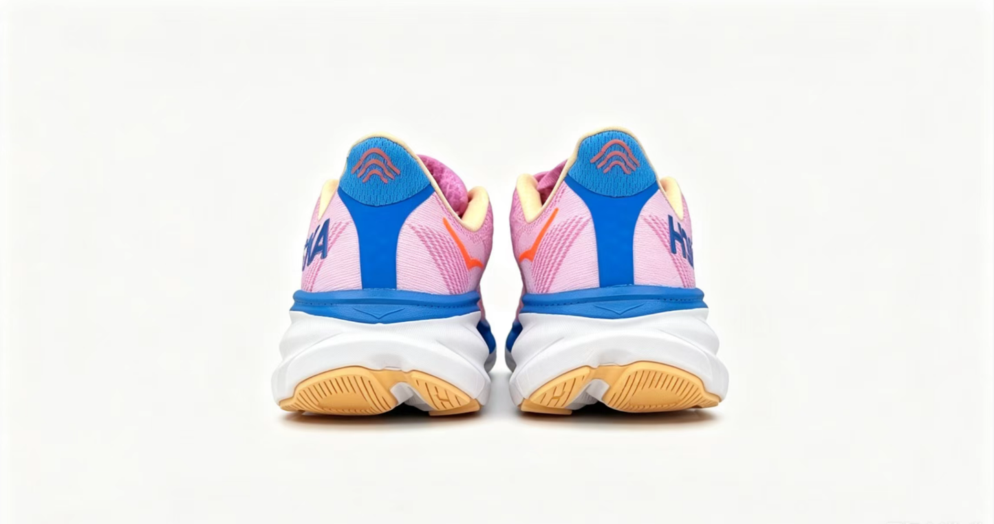 HOKA ONE ONE Clifton 9 – Pink & Blue Running Shoes