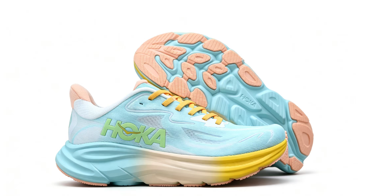 HOKA ONE ONE Clifton 10 – Multi-Color Gradient Ultra-Cushioned Running Shoes