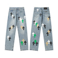 Chrome Hearts Distressed Denim Jeans | Stretch Tapered Fit