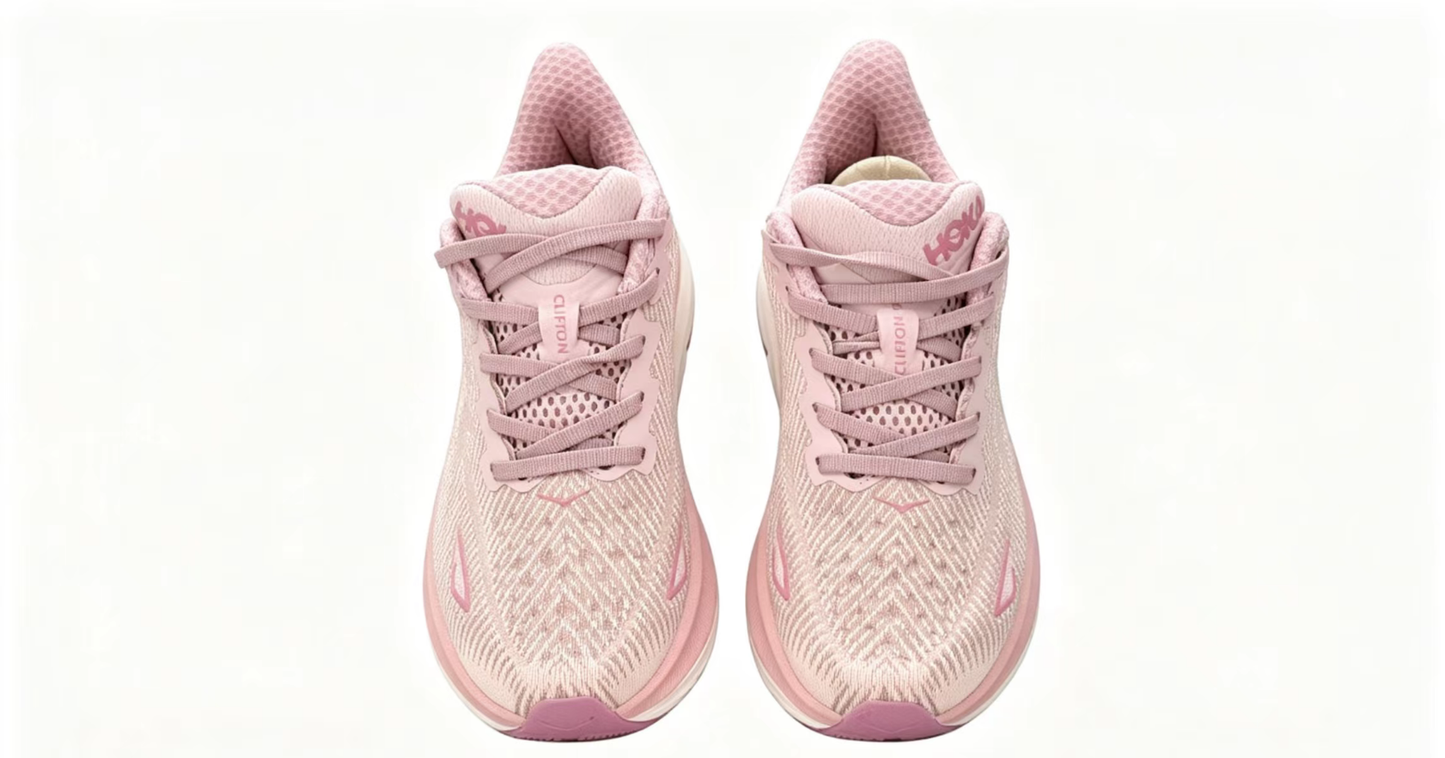 HOKA ONE ONE Clifton 9 – Light Pink & Soft Pink Running Shoes