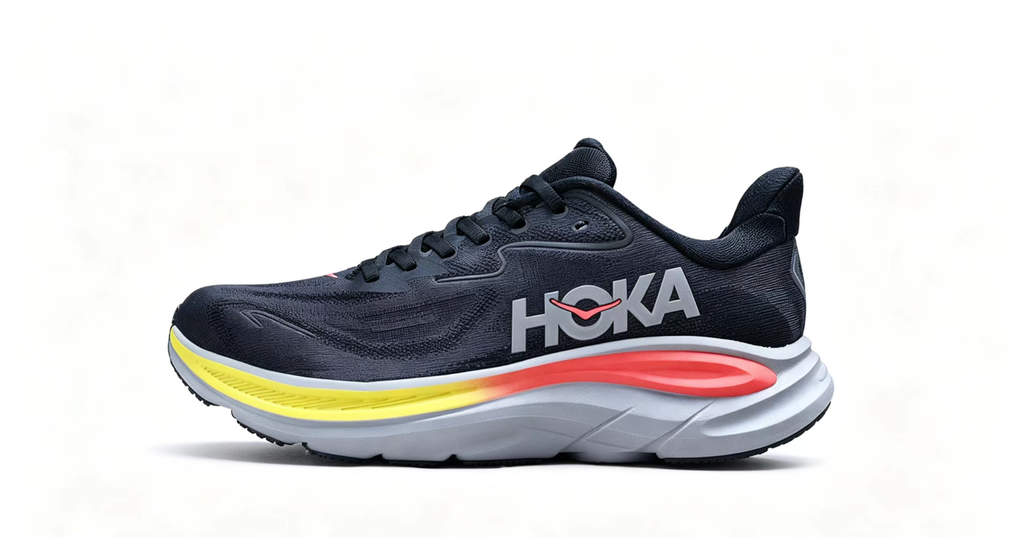 HOKA ONE ONE Clifton 10 – Black with Gradient Accent Running Shoes