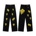 Chrome Hearts Distressed Denim Jeans | Stretch Tapered Fit