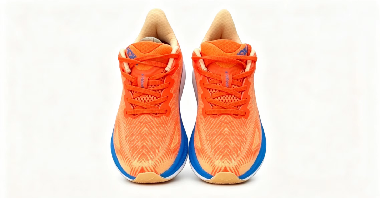 HOKA ONE ONE Clifton 9 – Orange/Blue | Lightweight Cushioned Running Shoes