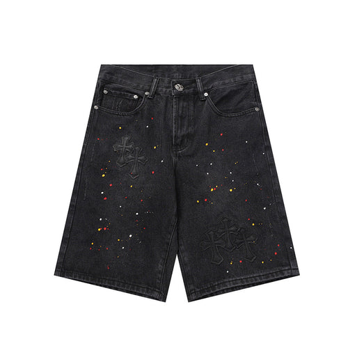 Chrome Hearts Distressed Denim Jeans | Stretch Tapered Fit