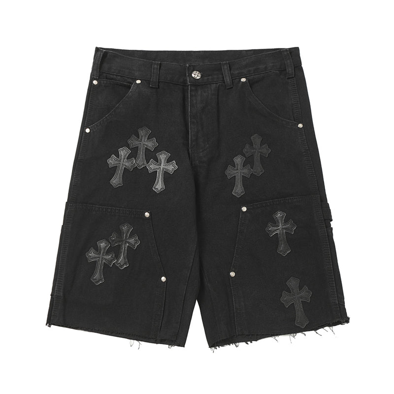 Chrome Hearts Distressed Denim Jeans | Stretch Tapered Fit