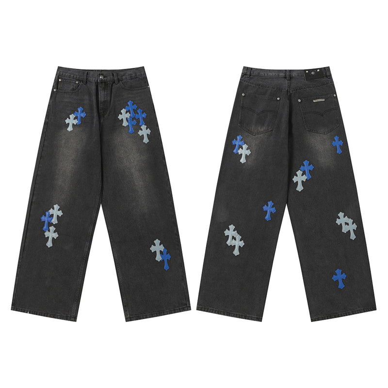 Chrome Hearts Distressed Denim Jeans | Stretch Tapered Fit