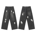 Chrome Hearts Distressed Denim Jeans | Stretch Tapered Fit