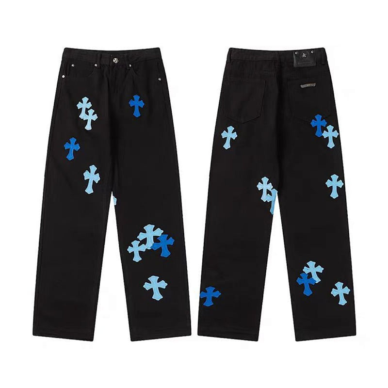 Chrome Hearts Distressed Denim Jeans | Stretch Tapered Fit
