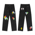 Chrome Hearts Distressed Denim Jeans | Stretch Tapered Fit